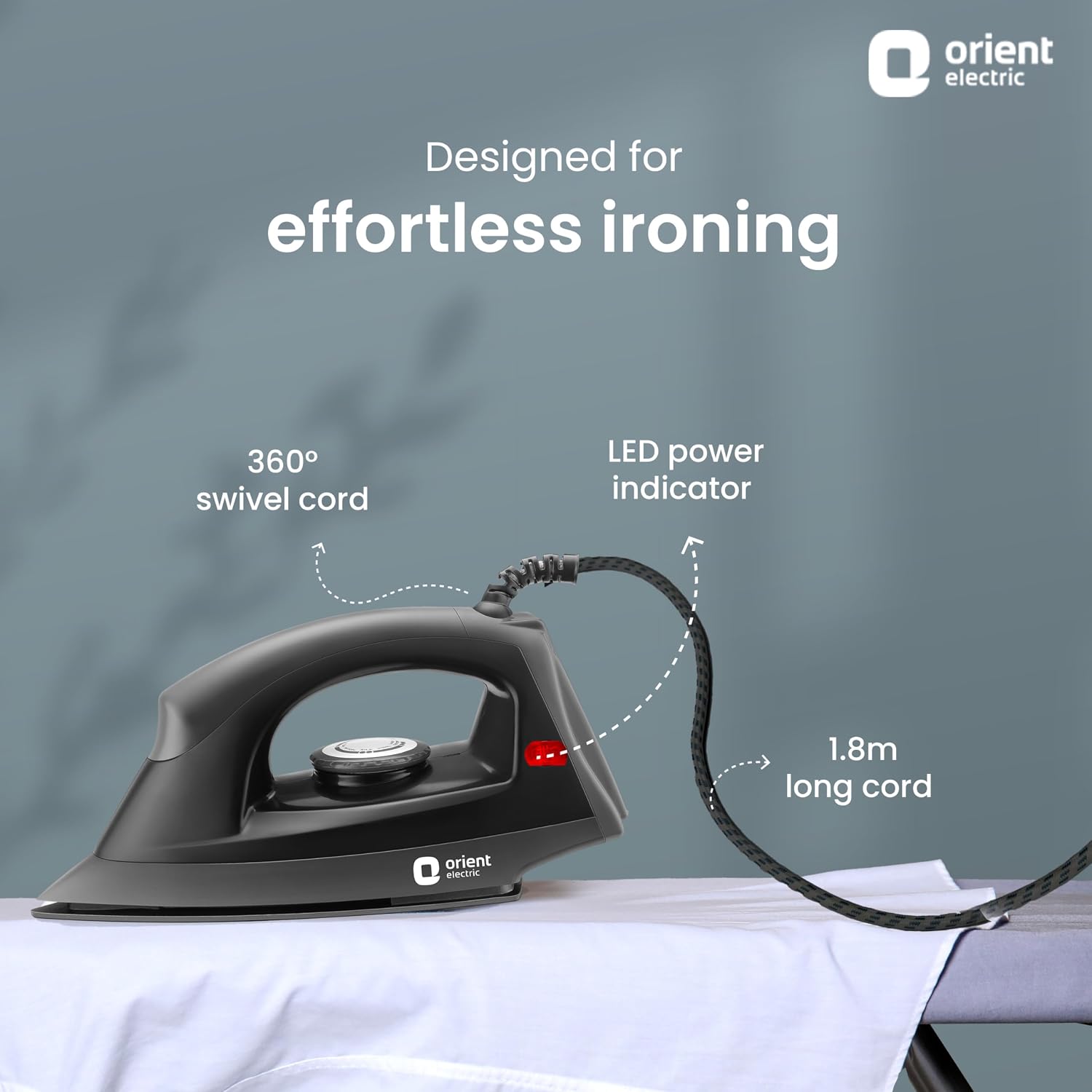 Orient Electric Fabriglide 1000W Electric Dry Iron