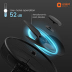 Orient Electric Harrier BLDC Stand Fan with Remote | Energy Saving Fan, Whisper Quiet 52 dB Operation | 90° Oscillation, Tilt & Height Adjustment | 2 Year Warranty, Black