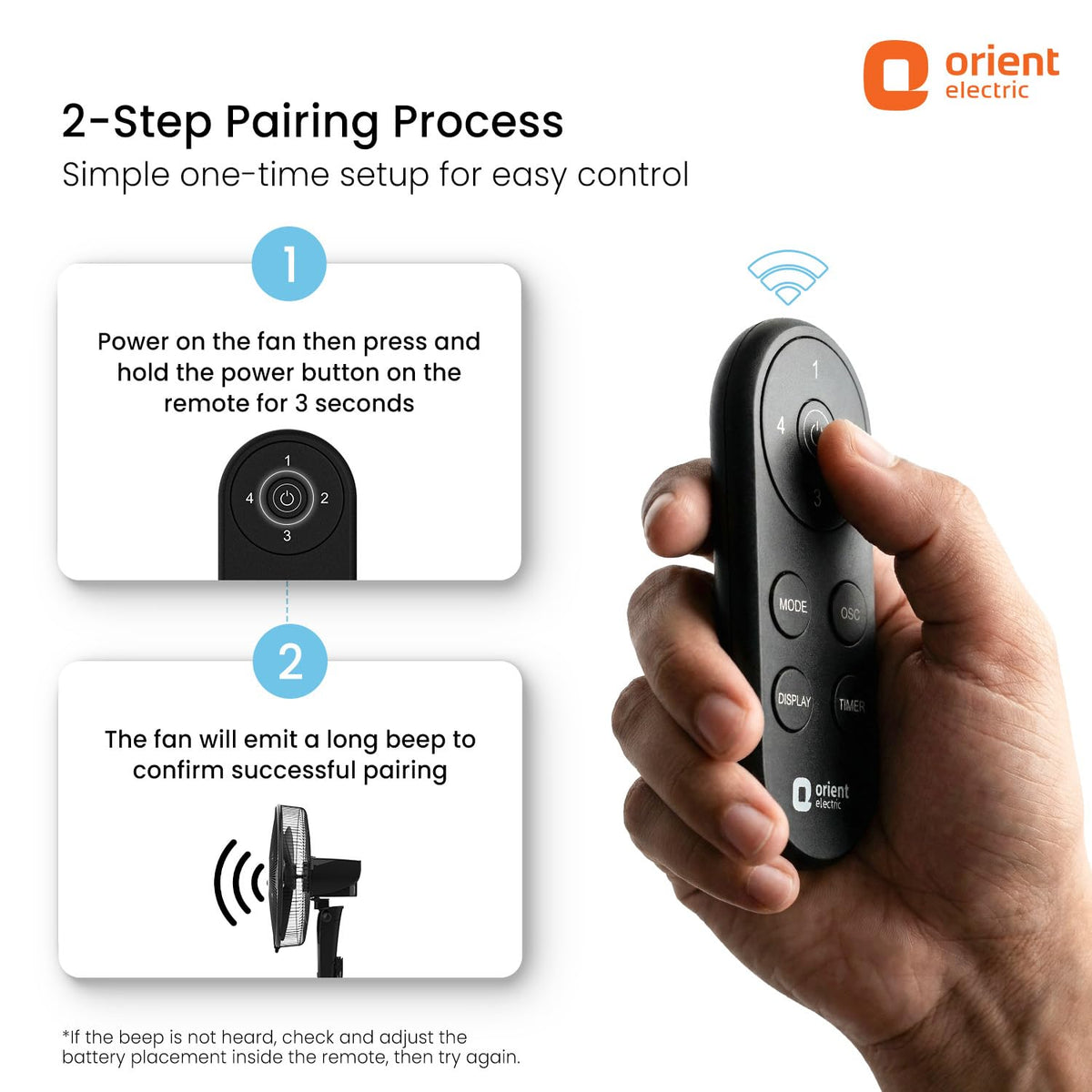 Orient Electric Harrier BLDC Stand Fan with Remote | Energy Saving Fan, Whisper Quiet 52 dB Operation | 90° Oscillation, Tilt & Height Adjustment | 2 Year Warranty, Black