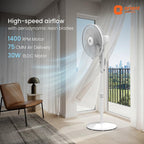 Orient Electric Harrier BLDC Stand Fan with Remote | Energy Saving Fan, Whisper Quiet 52 dB Operation | 90° Oscillation, Tilt & Height Adjustment | 2 Year Warranty, White