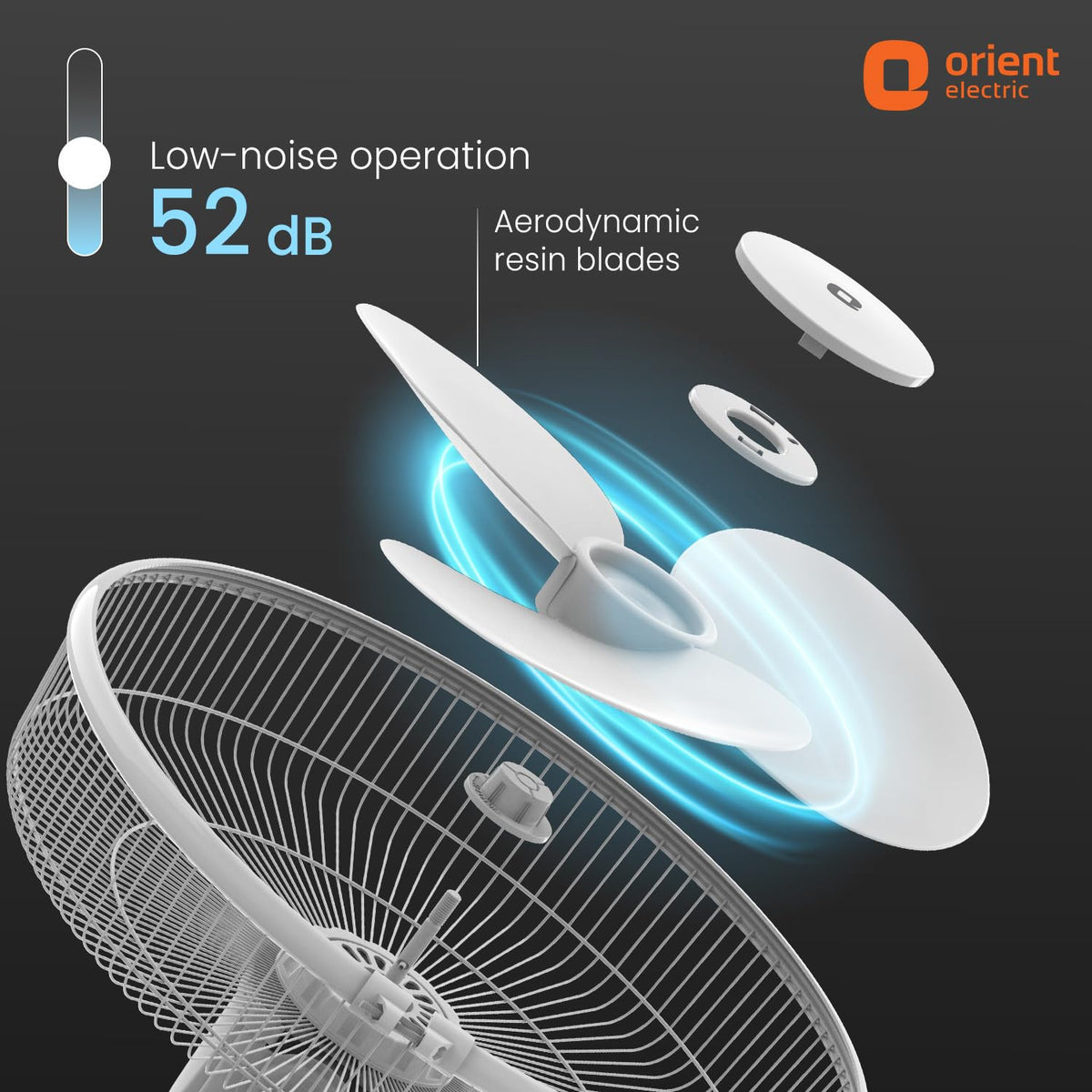 Orient Electric Harrier BLDC Stand Fan with Remote | Energy Saving Fan, Whisper Quiet 52 dB Operation | 90° Oscillation, Tilt & Height Adjustment | 2 Year Warranty, White