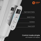 Orient Electric Harrier BLDC Stand Fan with Remote | Energy Saving Fan, Whisper Quiet 52 dB Operation | 90° Oscillation, Tilt & Height Adjustment | 2 Year Warranty, White