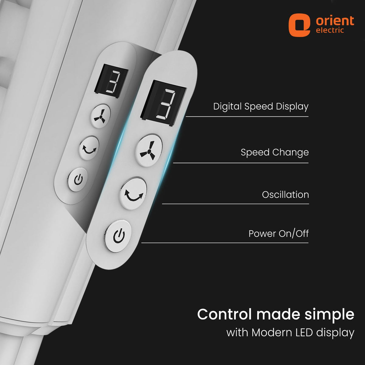 Orient Electric Harrier BLDC Stand Fan with Remote | Energy Saving Fan, Whisper Quiet 52 dB Operation | 90° Oscillation, Tilt & Height Adjustment | 2 Year Warranty, White