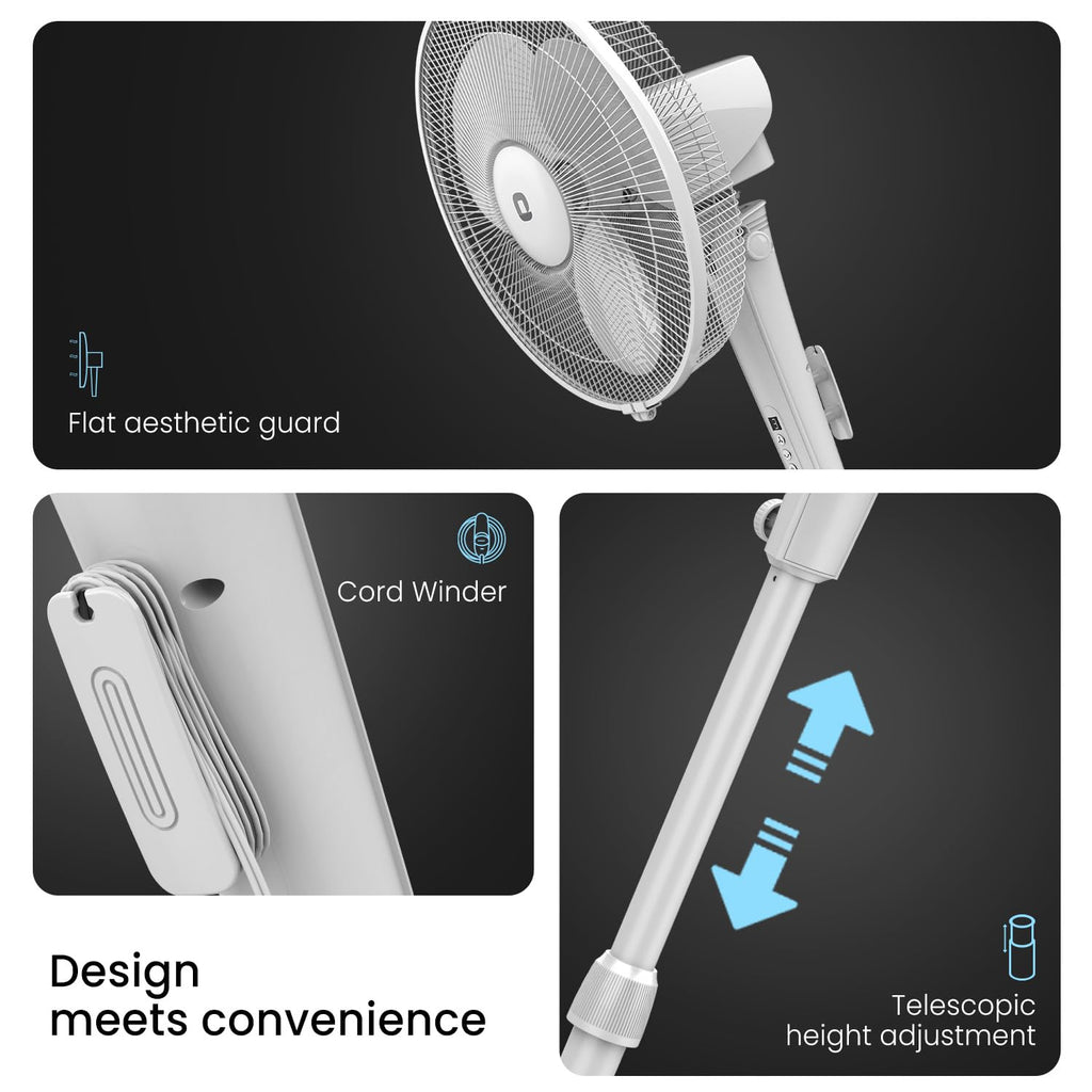 Orient Electric Harrier BLDC Stand Fan with Remote | Energy Saving Fan, Whisper Quiet 52 dB Operation | 90° Oscillation, Tilt & Height Adjustment | 2 Year Warranty, White