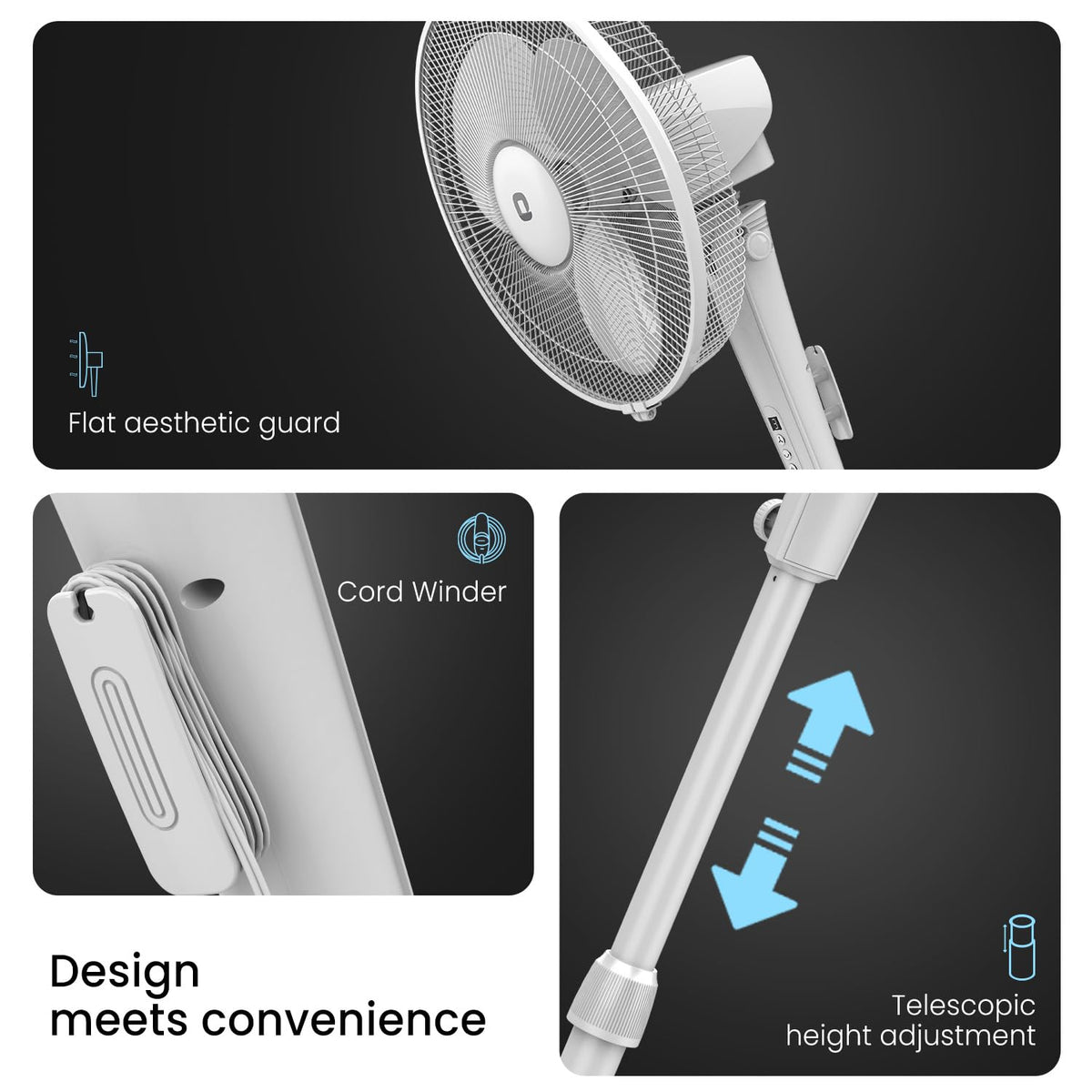 Orient Electric Harrier BLDC Stand Fan with Remote | Energy Saving Fan, Whisper Quiet 52 dB Operation | 90° Oscillation, Tilt & Height Adjustment | 2 Year Warranty, White