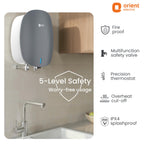 Orient Electric Instaflo Neo Geyser 3 Litre Instant Water Heater| Stainless Steel Tank | Red Dot Design Winner| High-rise Compatible | Shockproof, 6.5 Bar| 6 years tank warranty by Orient | Slate Grey