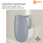 Orient Electric Instaflo Neo Geyser 3 Litre Instant Water Heater| Stainless Steel Tank | Red Dot Design Winner| High-rise Compatible | Shockproof, 6.5 Bar| 6 years tank warranty by Orient | Slate Grey