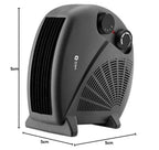 Orient Electric New Areva Portable Room Heater for Home | Dual Heating Mode (2000/1000 W) | Advanced Overheat Protection | Room Heater for Winter | 1-year Replacement Warranty | Black