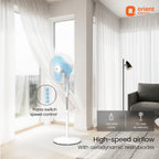 Orient Electric Stand 81 400 MM Pedestal Fans | 100% Copper Motor, High Air Delivery | Millitary Grade Guard | 3 Speed Control, Adjustable Height| Stand Fan for Home |2 Year Warranty by Orient | Blue