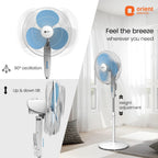Orient Electric Stand 81 400 MM Pedestal Fans | 100% Copper Motor, High Air Delivery | Millitary Grade Guard | 3 Speed Control, Adjustable Height| Stand Fan for Home |2 Year Warranty by Orient | Blue
