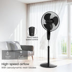 Orient Electric Stand 87 400 MM Pedestal Fans | 100% Copper Motor, High Air Delivery | Millitary Grade Guard | 3 Speed Control, Adjustable Height| Stand Fan for Home |2 Year Warranty by Orient |Black