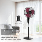 Orient Electric Stand 87 400 MM Pedestal Fans | 100% Copper Motor, High Air Delivery | Millitary Grade Guard | 3 Speed Control, Adjustable Height| Stand Fan for Home |2 Year Warranty by Orient | Red