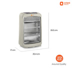 Orient Electric Stark Quartz Room Heater | 800 W Low Power Consumption | Tip-over Protection | 2 Heating Rods for Quick Heating | Cool Touch Body | 1 Year Warranty, White
