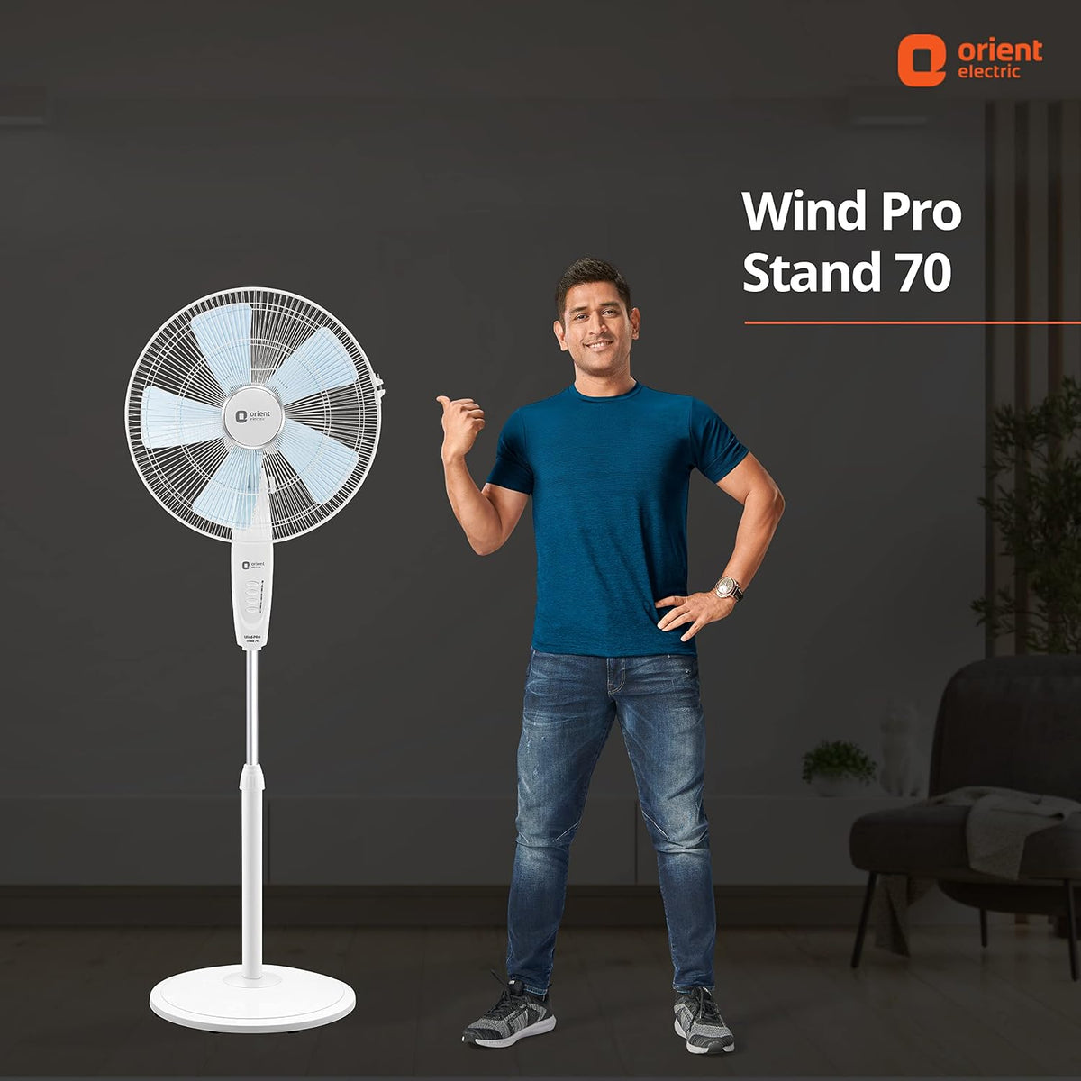 Orient Electric | Wind Pro Stand-70 Pedestal Fan | Superior Air Delivery | Revolutionary CTX Technology | Strong, Powerful Motor | 400mm High-Speed Pedestal Fan | (Snow White)