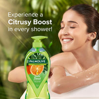 Palmolive Aroma Morning Tonic Body Wash, Gel Based Shower Gel with 100% Natural Citrus Essential Oil & Lemongrass Extracts - pH Balanced, No Parabens, No Silicones, 750ml Pump