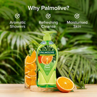 Palmolive Aroma Morning Tonic Body Wash, Gel Based Shower Gel with 100% Natural Citrus Essential Oil & Lemongrass Extracts - pH Balanced, No Parabens, No Silicones, 750ml Pump