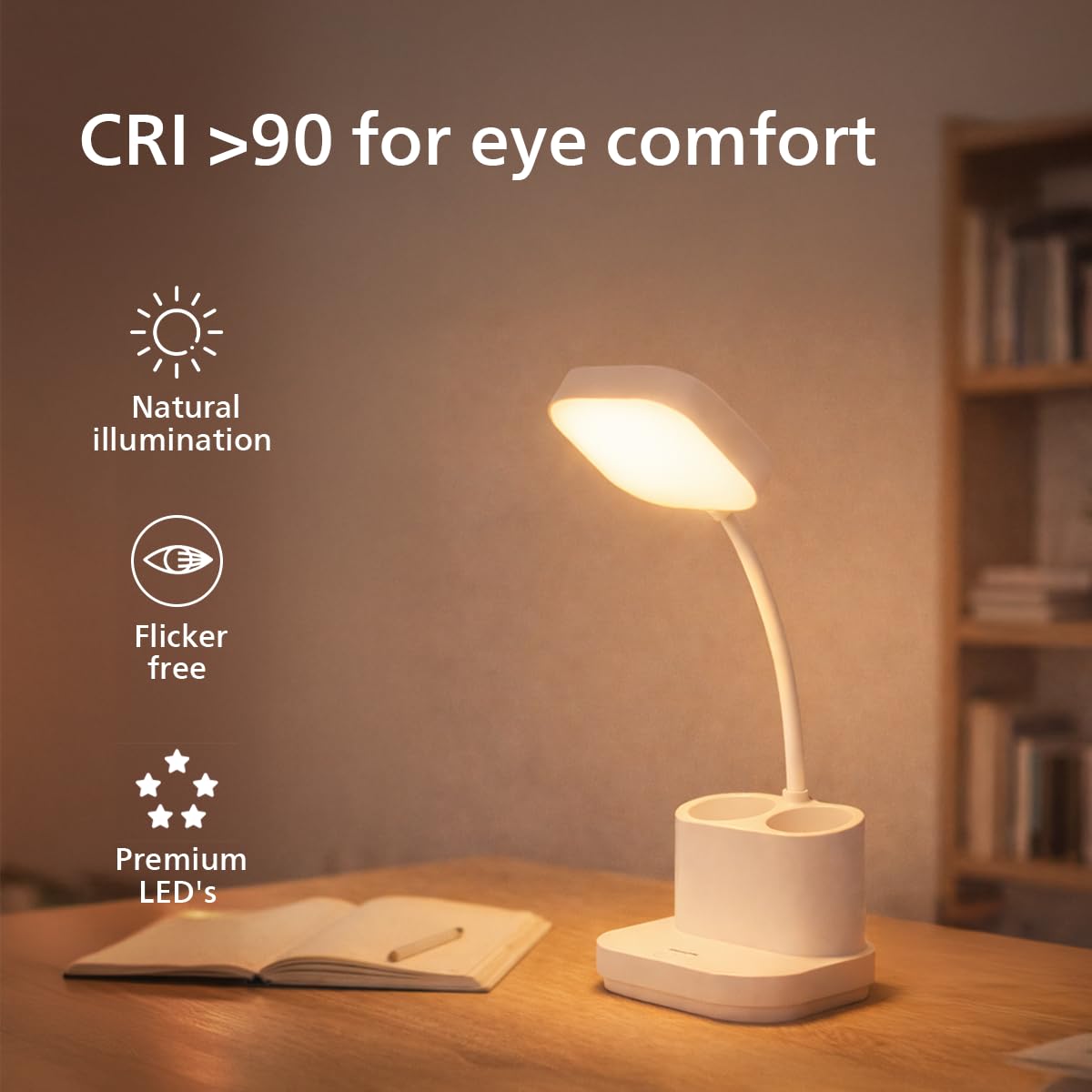 PHILIPS 5W CLARO White LED Desk Light | 3-in-1 Study & Table Lamp | EyeComfort Technology | Adjustable Design | Energy Efficient LED Desk Lamp for Study, Work & Reading | Pack of 1