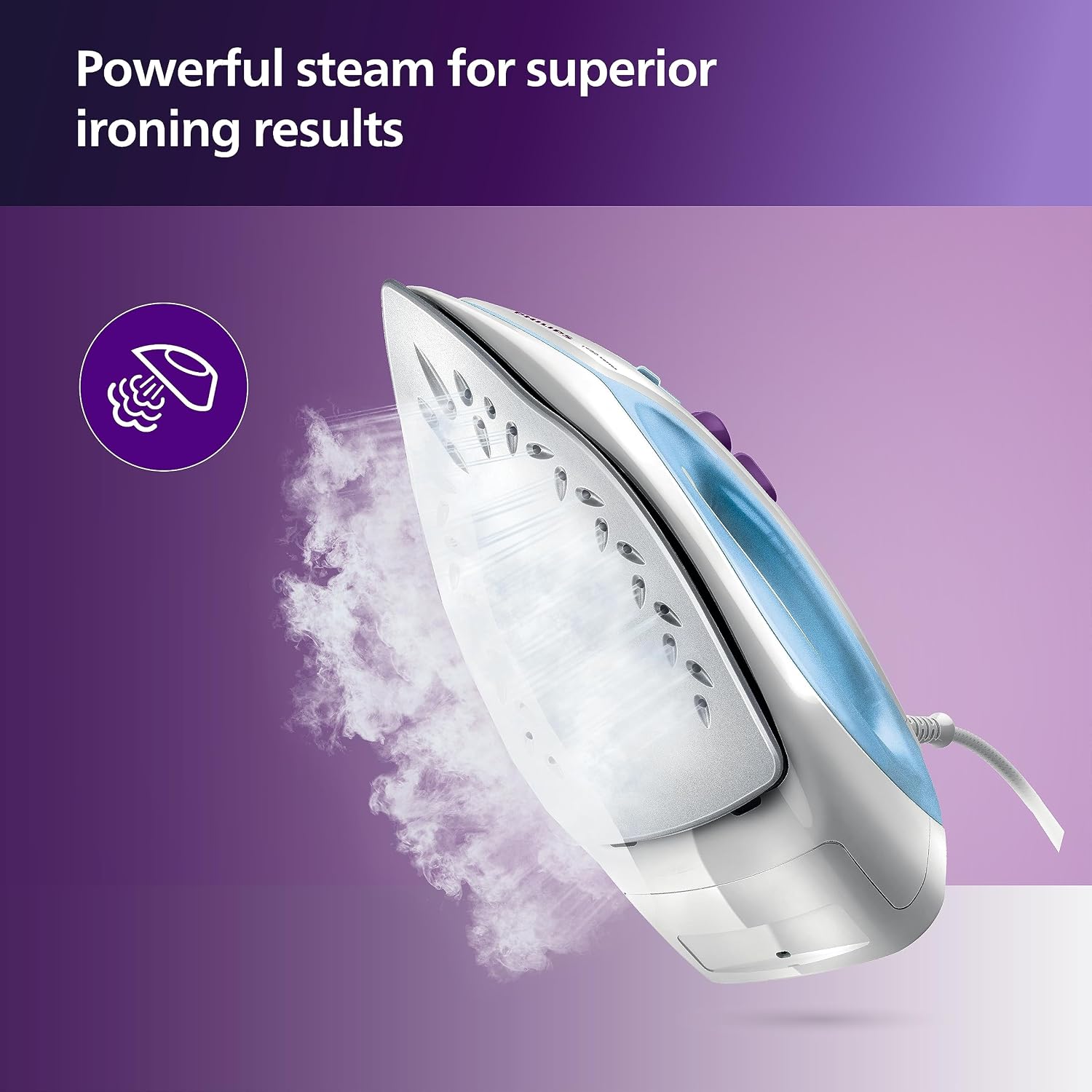 PHILIPS GC1905 1440-Watt Steam Iron with Spray (Blue) (Pack of 2)