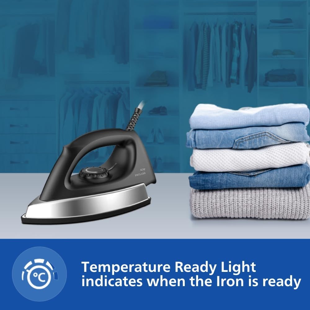 PHILIPS Stainless_Steel Heavyweight Dry Iron Gc181/8-1000 Watts Power