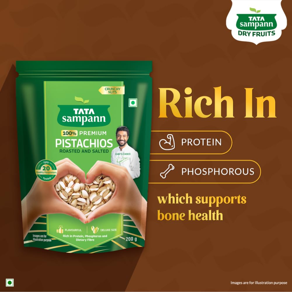 Tata Sampann Pistachios Roasted & Salted, Pista, 200g