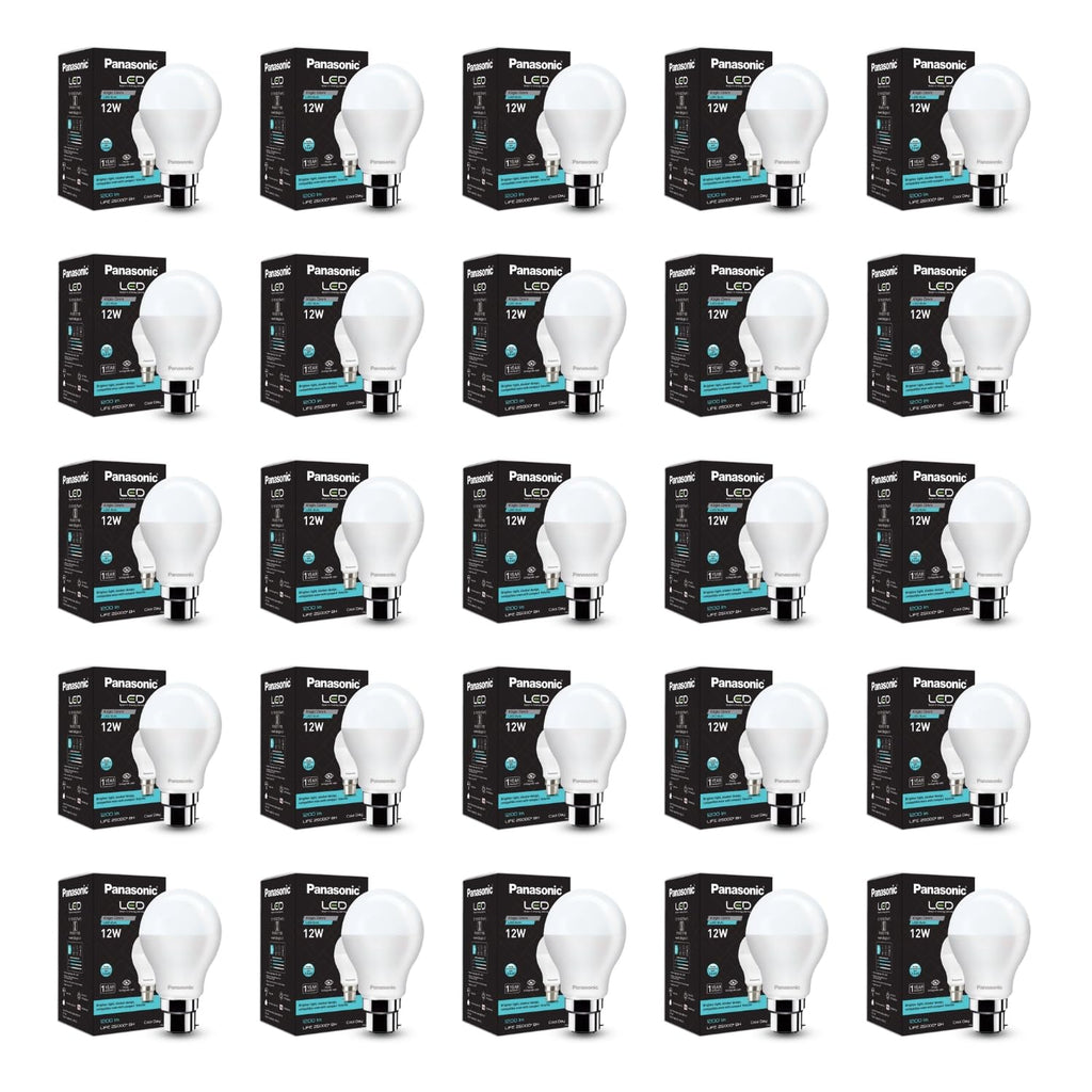 Panasonic Dura Saver 12W Bulb, B22 Base 12W Bulb Light for Home, 25000+ BH with 1 Year Warranty, 6500K Cool Day Bulb (Pack of 25)