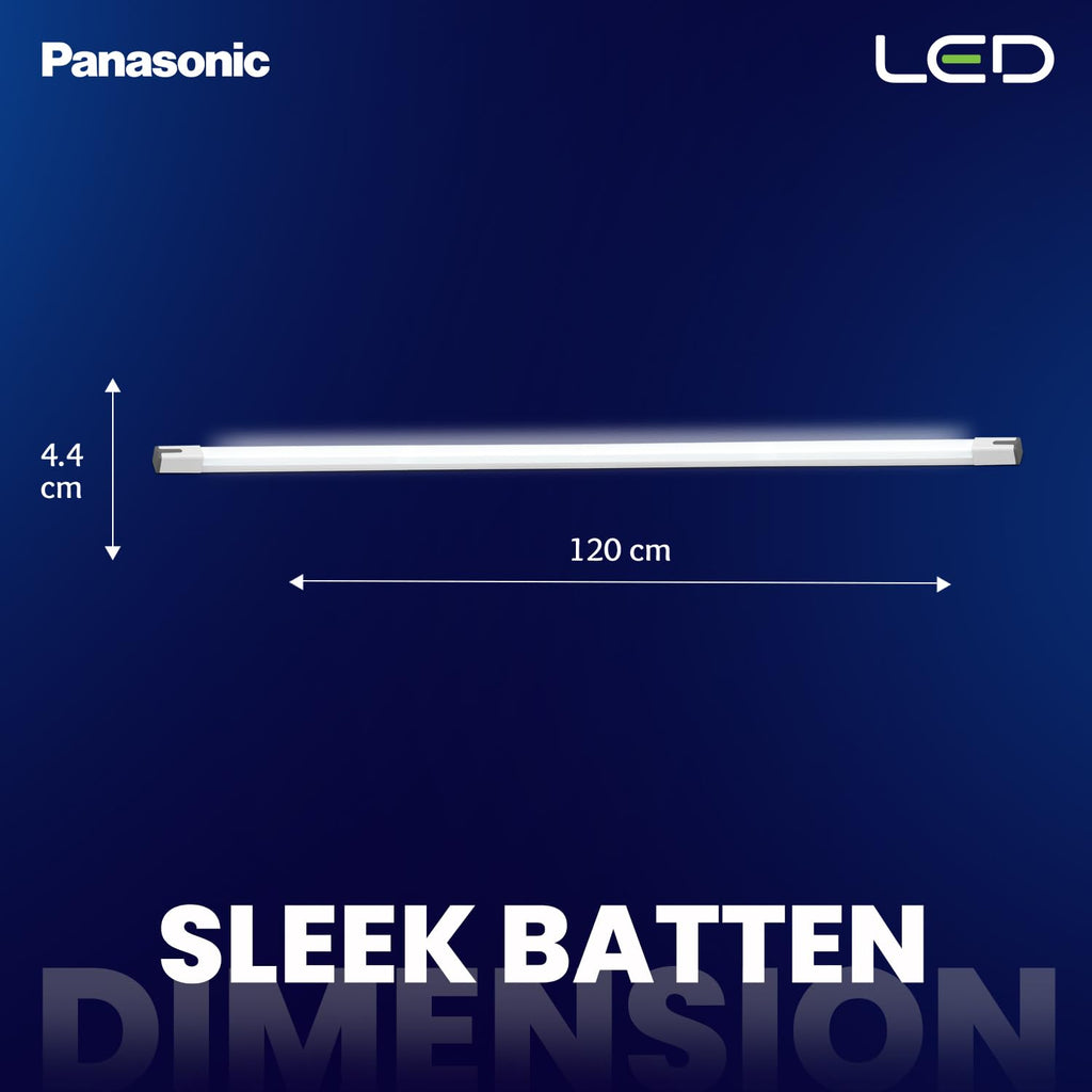 Panasonic 20W Sleek PC LED Batten, 20W Tube light for Living Room & Bedroom, Energy Efficient Batten for Home, 6500K Cool Day Light | Pack of 2