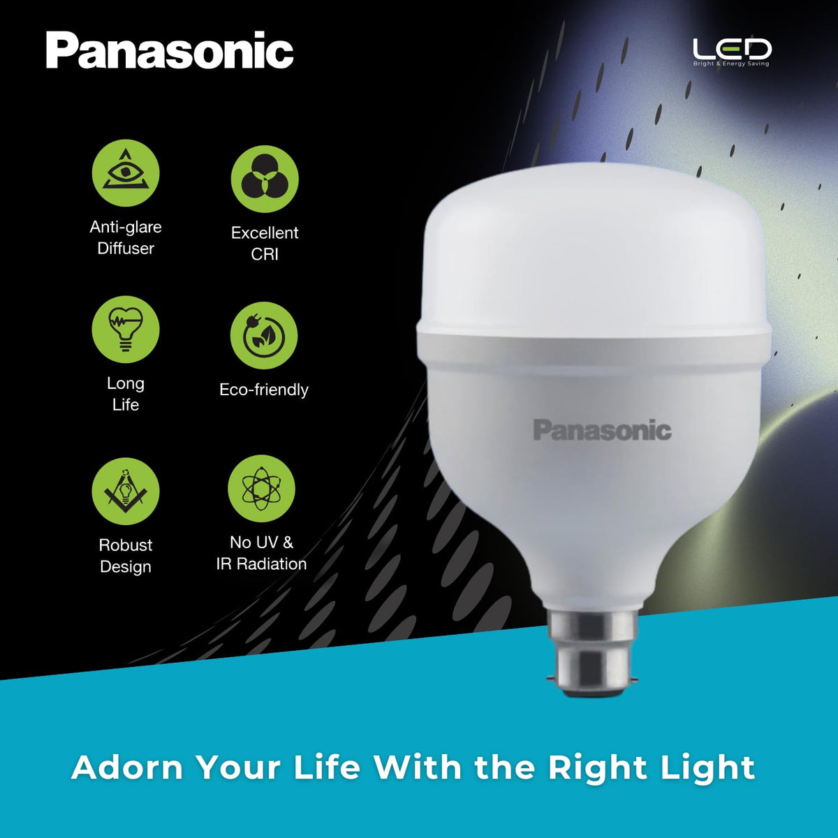 Panasonic 50W B22 LED Cool Day Light Bulb, Pack of 1, (PBUM04507-pk1)