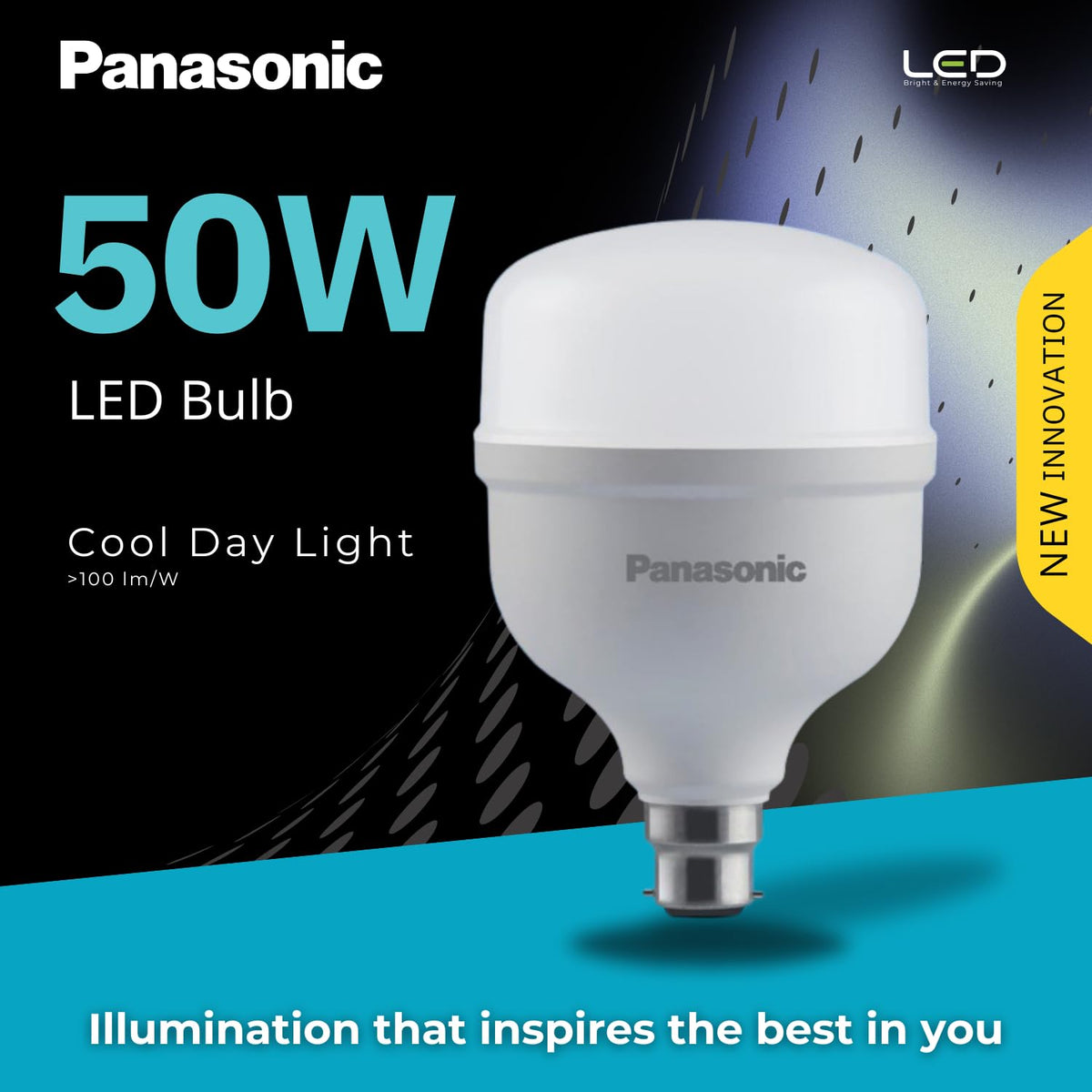 Panasonic 50W B22 LED Cool Day Light Bulb, Pack of 1, (PBUM04507-pk1)