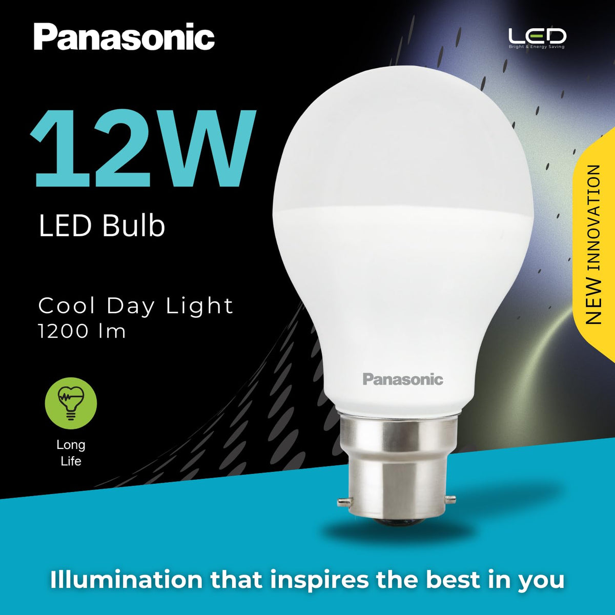 Panasonic Dura Saver 12W Bulb, B22 LED Bulb Base For Home & Office, 1 Year Warranty, Energy Efficiet, 6500K Cool Daylight (Pack of 10)
