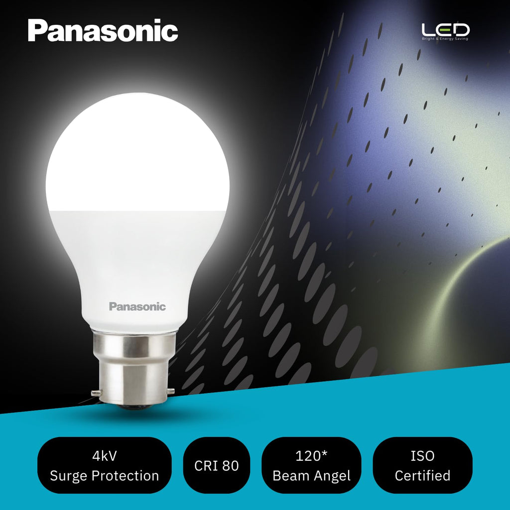 Panasonic Dura Saver 9W Bulb, B22 LED Bulb Base For Home & Office, 1 Year Warranty, Energy Efficiet, 6500K Cool Daylight (Pack of 25)