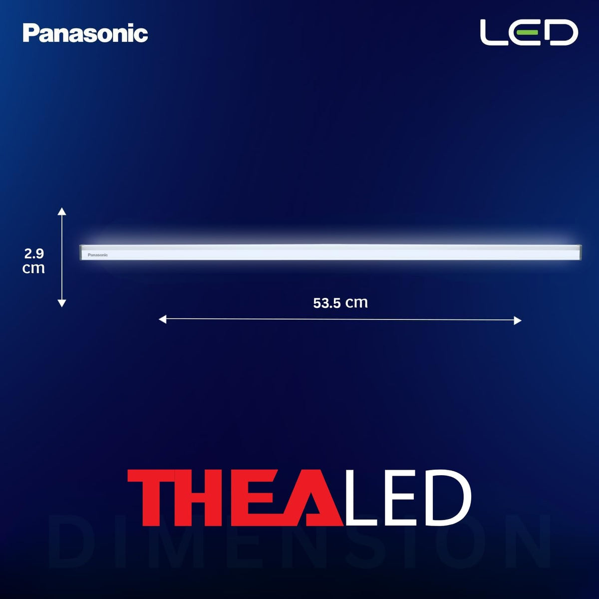 Panasonic THEA ACE 10W LED Batten for Living Room & Bedroom, Bright & Energy Efficient Tubelight for Home, Cool White (6500K), 2 Feet, Pack of 2