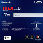 Panasonic THEA ACE 10W LED Batten for Living Room & Bedroom, Bright & Energy Efficient Tubelight for Home, Cool White (6500K), 2 Feet, Pack of 2