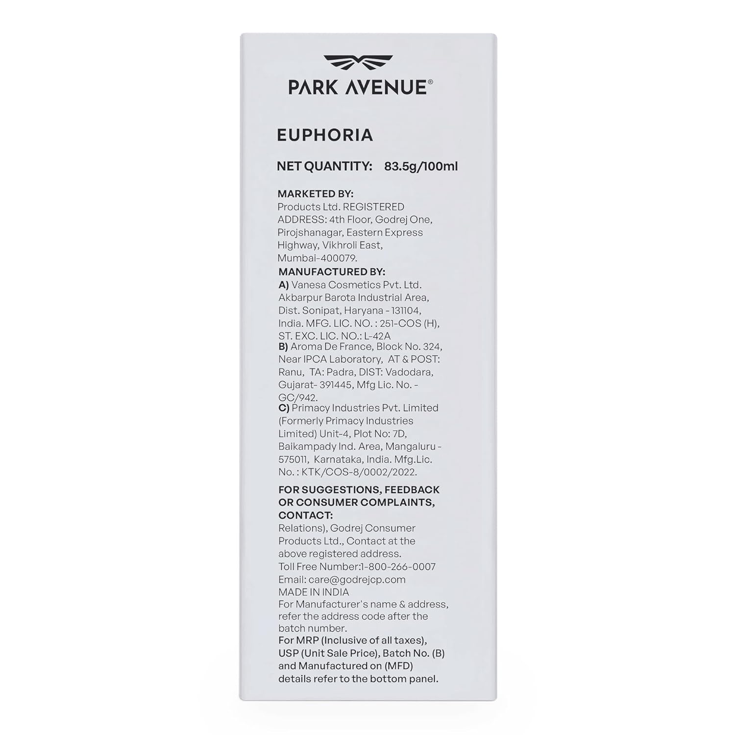 Park Avenue Euphoria, Eau De Parfum Men, 100ml