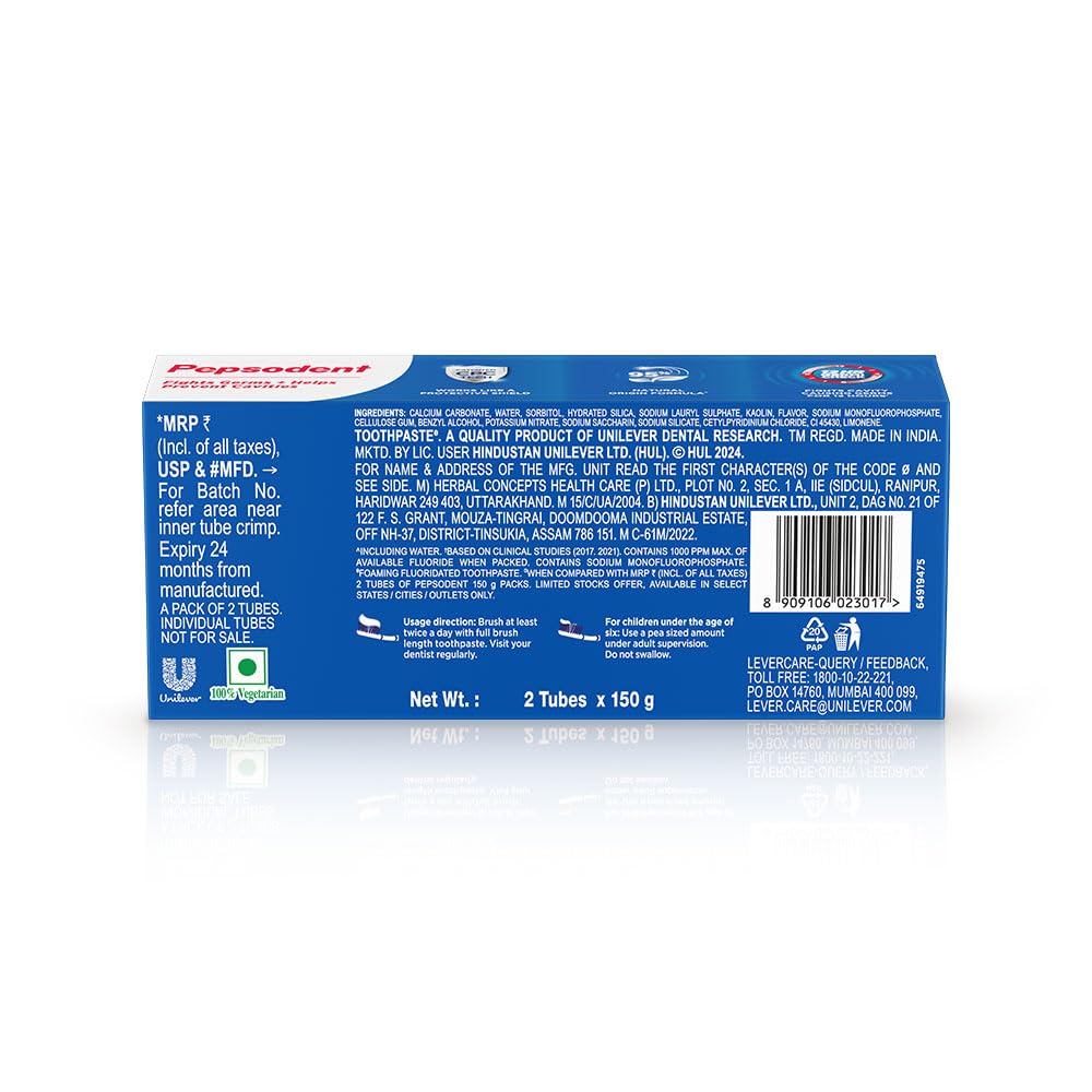 Pepsodent Germicheck Anti cavity Toothpaste 300 gram (150x2)