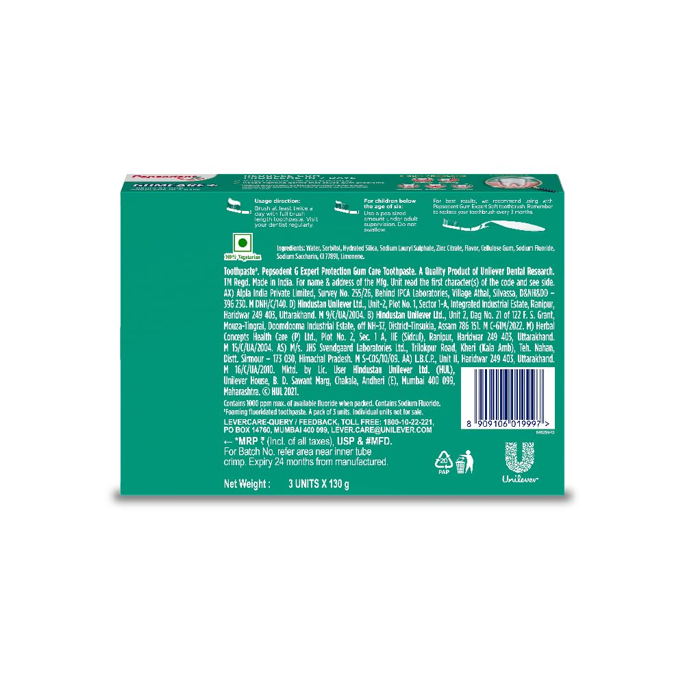 Pepsodent Gum Care Expert Protection Toothpaste 390 gram(130x3)