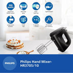 Philips HR3705/10 300 Watt Lightweight Hand Mixer, Blender with 5 speed control