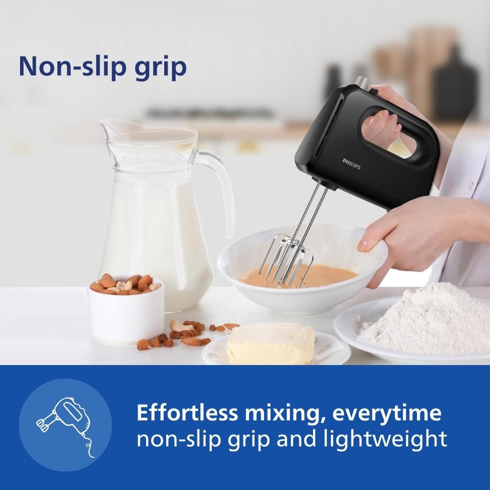 Philips HR3705/10 300 Watt Lightweight Hand Mixer, Blender with 5 speed control
