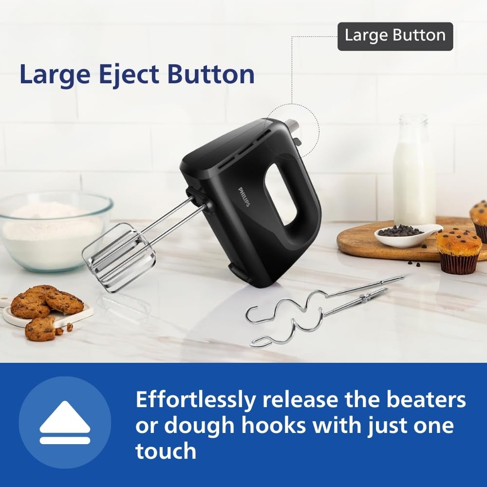 Philips HR3705/10 300 Watt Lightweight Hand Mixer, Blender with 5 speed control