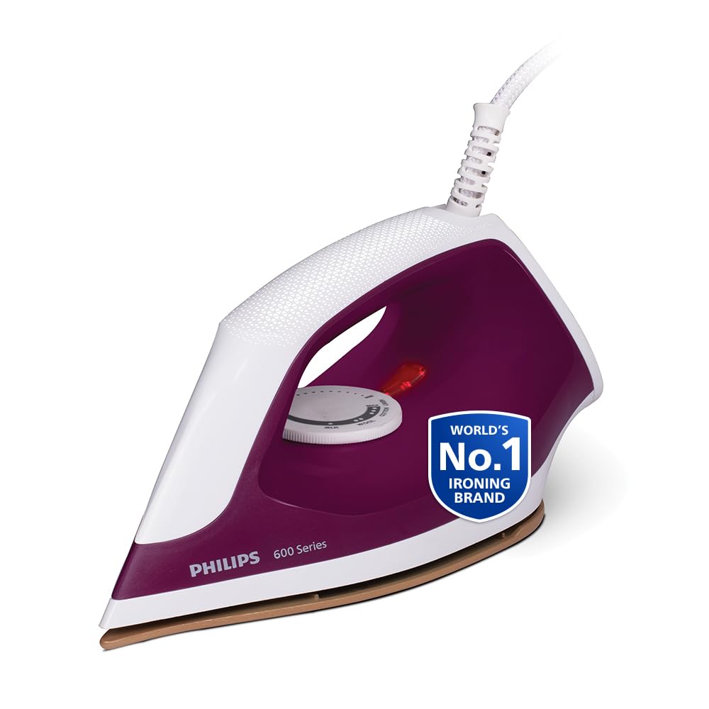 Philips Dry Iron DST0610/30 with 3 year warranty (World No.1 Ironing Brand) Powerful 1000 Watts