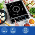 Philips HD4934/00 1300W Induction Cooktop with Triple MOV for 4kW surge protection with soft touch control | 7 Preset Menus | 3 Years warranty on Coil