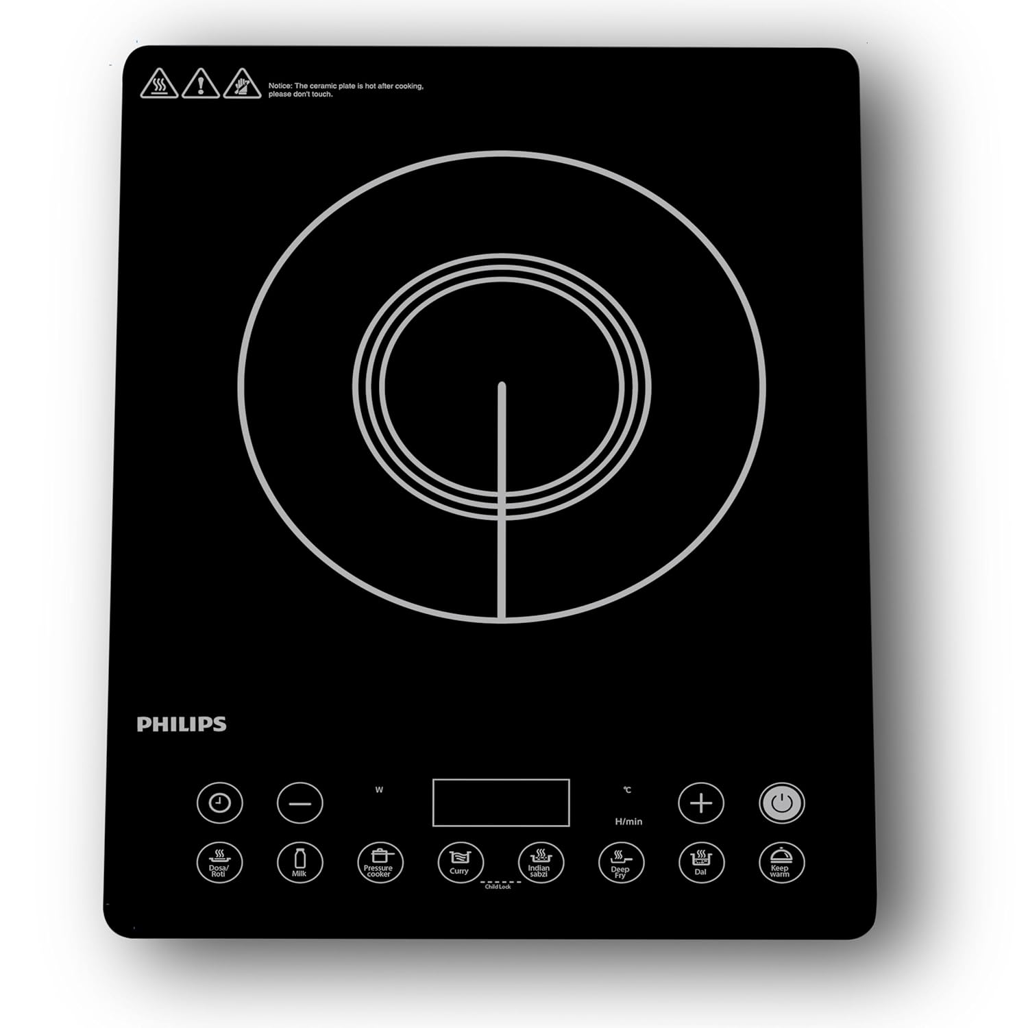 Philips HD4995/00 2100W Induction cooktop with soft touch panel | Fast Gas-Free Cooking | No LPG Required with 11 Preset Menus | 3yrs warranty on coil