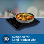 Philips HD4995/00 2100W Induction cooktop with soft touch panel | Fast Gas-Free Cooking | No LPG Required with 11 Preset Menus | 3yrs warranty on coil