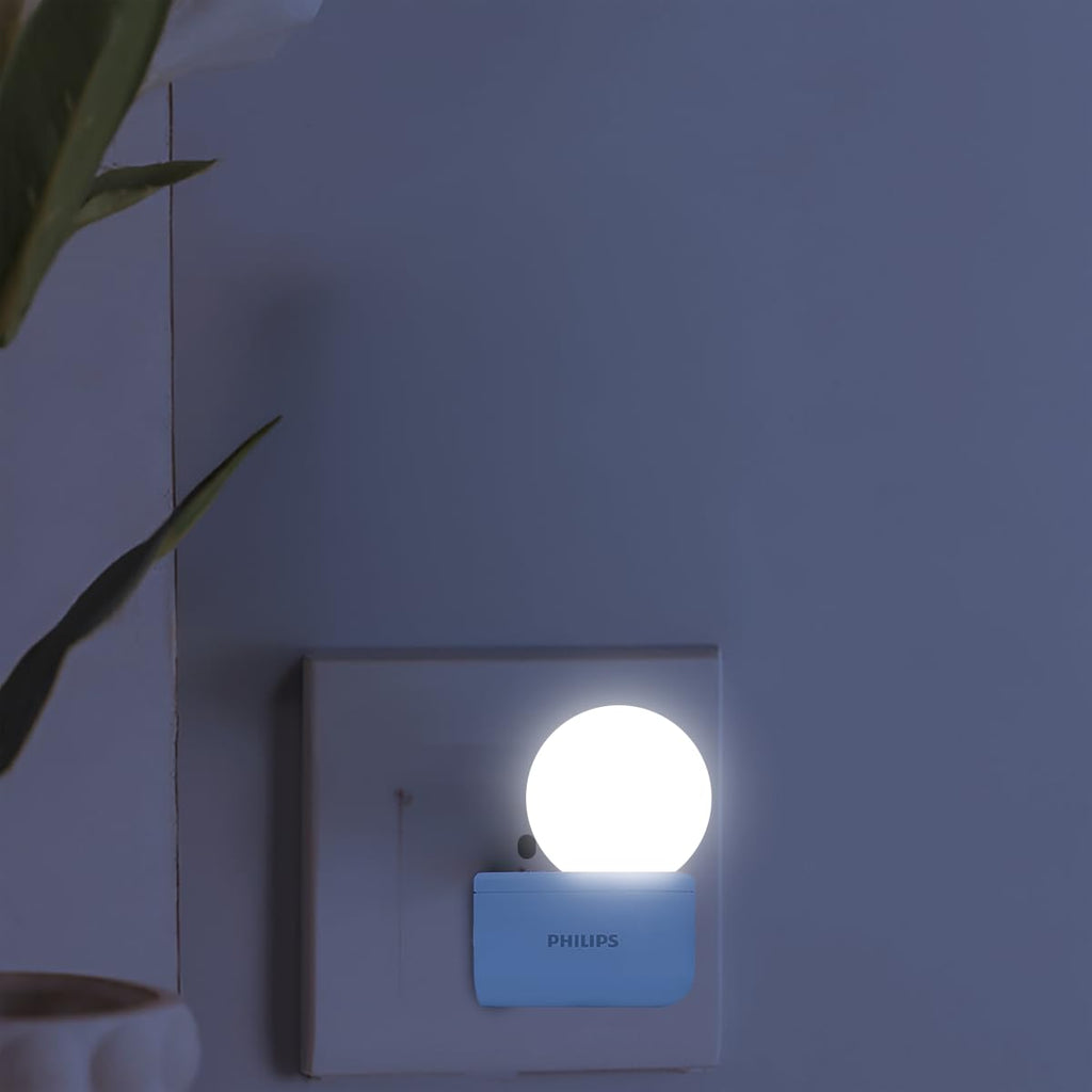Philips Joy Vision Coral Rush 0.5W LED Night Lamp | Soft White Glow | Energy Efficient | Plug-in Prong Design | Ideal for Bedroom, Kids Room & Hallway (White, Pack of 4)