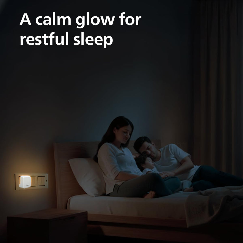 Philips LED SereneShine Plug-in Night Lamp 0.5W | Warm White LED Night Light | Soft Glare-Free Illumination | Energy Efficient | Ideal for Bedroom, Hallway & Kids Room | Pack of 2