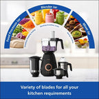 Philips Stainless Steel Mixer Grinder + Food Processor, 3-in-1 750 Watt