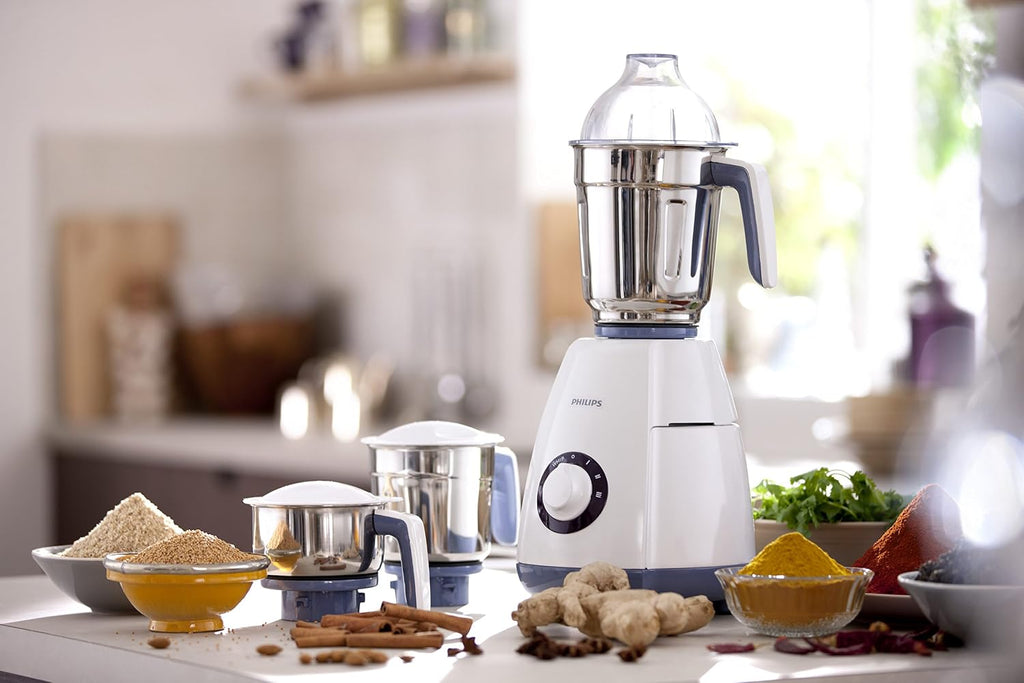 Philips Stainless Steel Viva Collection HL7701/00 Mixer Grinder, 750 Watts, 4 Jars