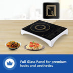 Philips Viva Collection HD4928/01 2100-Watt Induction Cooktop | Fast Gas-Free Cooking | No LPG Required | Preset Indian Menus | Crystal Glass Plate | Auto-Off | Black