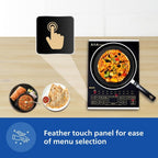 Philips Viva Collection HD4928/01 2100-Watt Induction Cooktop | Fast Gas-Free Cooking | No LPG Required | Preset Indian Menus | Crystal Glass Plate | Auto-Off | Black