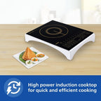 Philips Viva Collection HD4928/01 2100-Watt Induction Cooktop | Fast Gas-Free Cooking | No LPG Required | Preset Indian Menus | Crystal Glass Plate | Auto-Off | Black