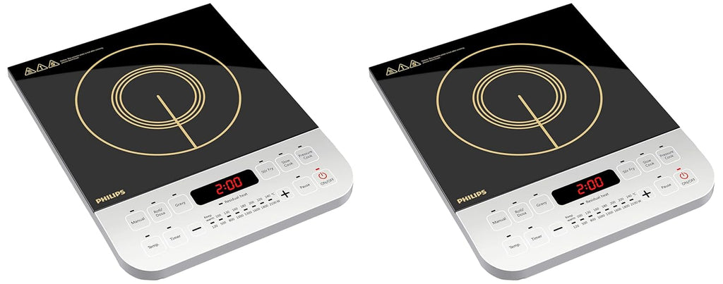 Philips Viva Collection HD4928/01 2100-Watt Induction Cooktop (Black) (Pack of 2)